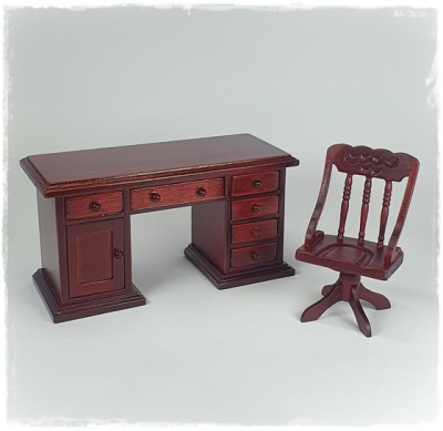 Schreibtisch mit Stuhl mahagoni