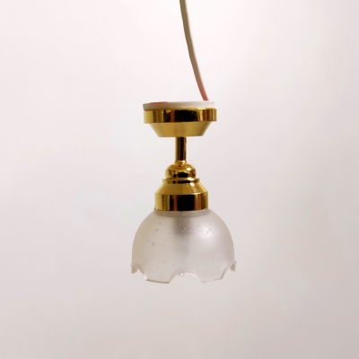 12V Deckenlampe mit Schirm opal