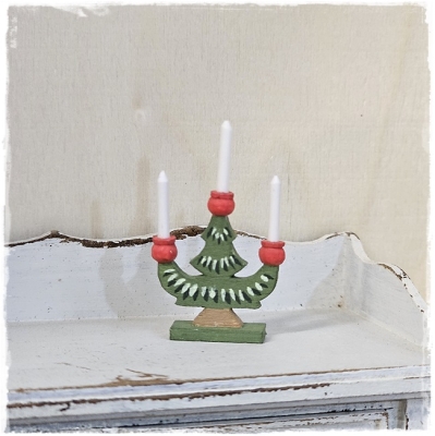 Tannenleuchter flach 3 Kerzen