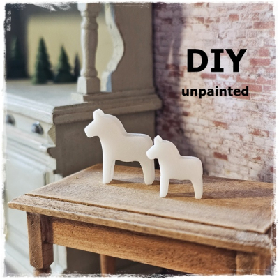 Set Dalapferde groß und klein - unbemalt