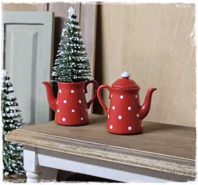 Kaffeekanne mit Punkten - GROSS -