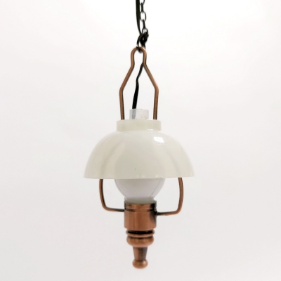 Puppenhaus Bronze Tisch Lampe Mit Mehrfarbig Lampion 12V Elektrische Beleuchtung 
