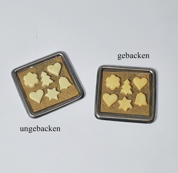 Backblech Nudelholz Küche Weihnachten Puppenstube Backen Miniatur 1:12 4x4cm 