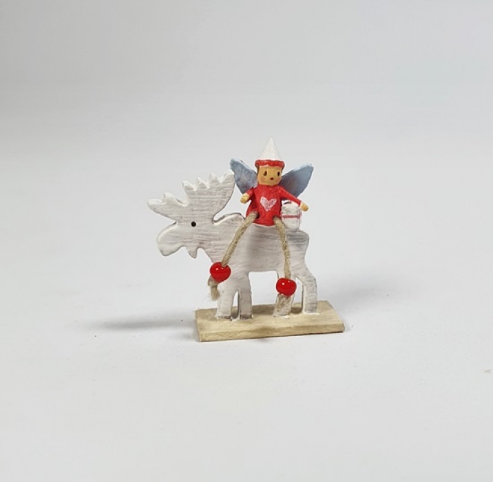 Wichtel auf Elch weiss