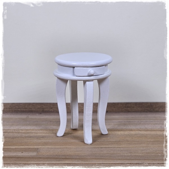 Dollshouse Round bedside table white