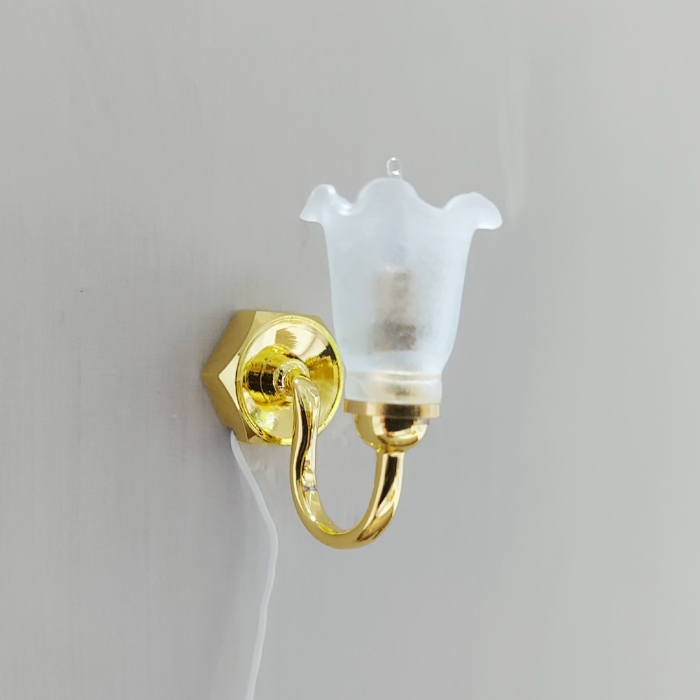12V Wandlampe mit Tulpenschirmchen 1-armig