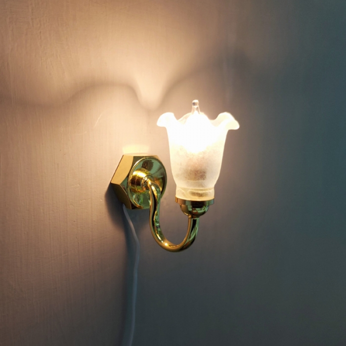 12V Wandlampe mit Tulpenschirmchen 1-armig