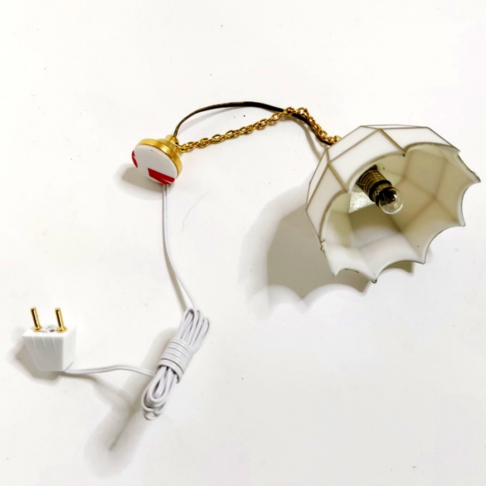 12V Tiffany Deckenlampe weiß