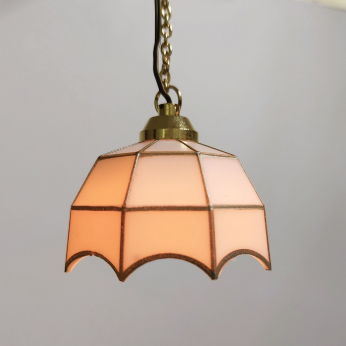 12V Tiffany Deckenlampe weiß