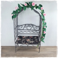 Gartenbank Rosenbogen Metall braun