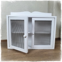 Lattice wall cabinet white