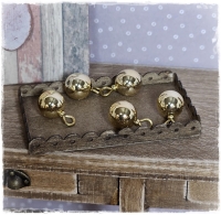 5 Christbaumkugeln gold