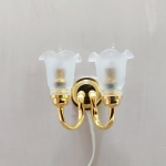 12V Wandlampe mit Tulpenschirmchen 2-armig